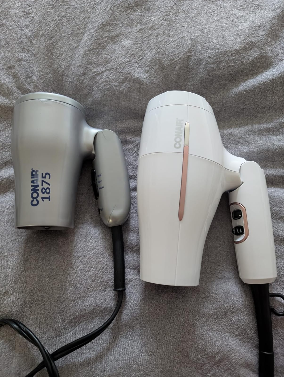 Conair Worldwide Folding Handle Hair Dryer with Concentrator & Diffuser, 1875W Travel Blow Dryer with Smart Voltage Technology, Ionic Conditioning Fights Frizz, 3 Heat & 2 Speed Settings, Purple customer photo 1