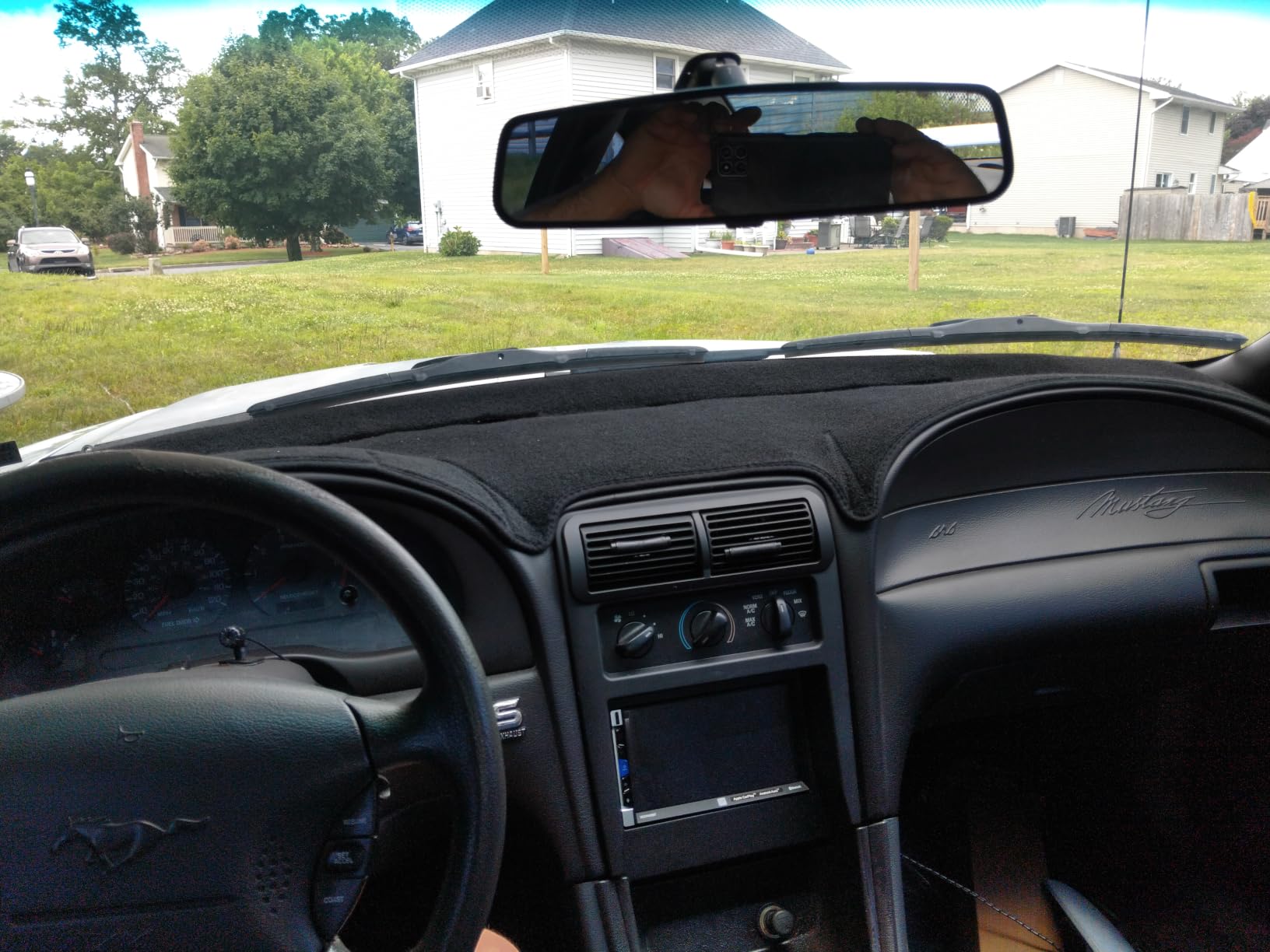 Flannel Dashboard Cover Dash Cover Mat Compatible with Dodge Ram 1500 2500 3500 2019-2024 2025 Accessories Center Console Dash Board Cover Protector Sunshade Windshield Glare Black customer photo 1