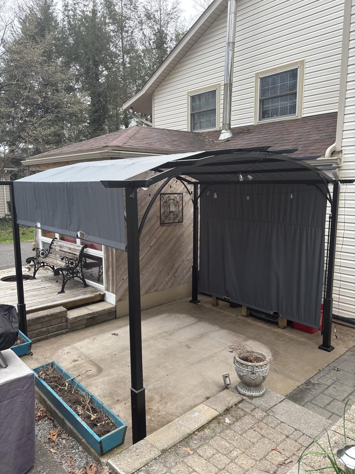 ABCCANOPY Arched Pergola 10'x12' with Retractable Sun Shade, Dary Gray customer photo 2