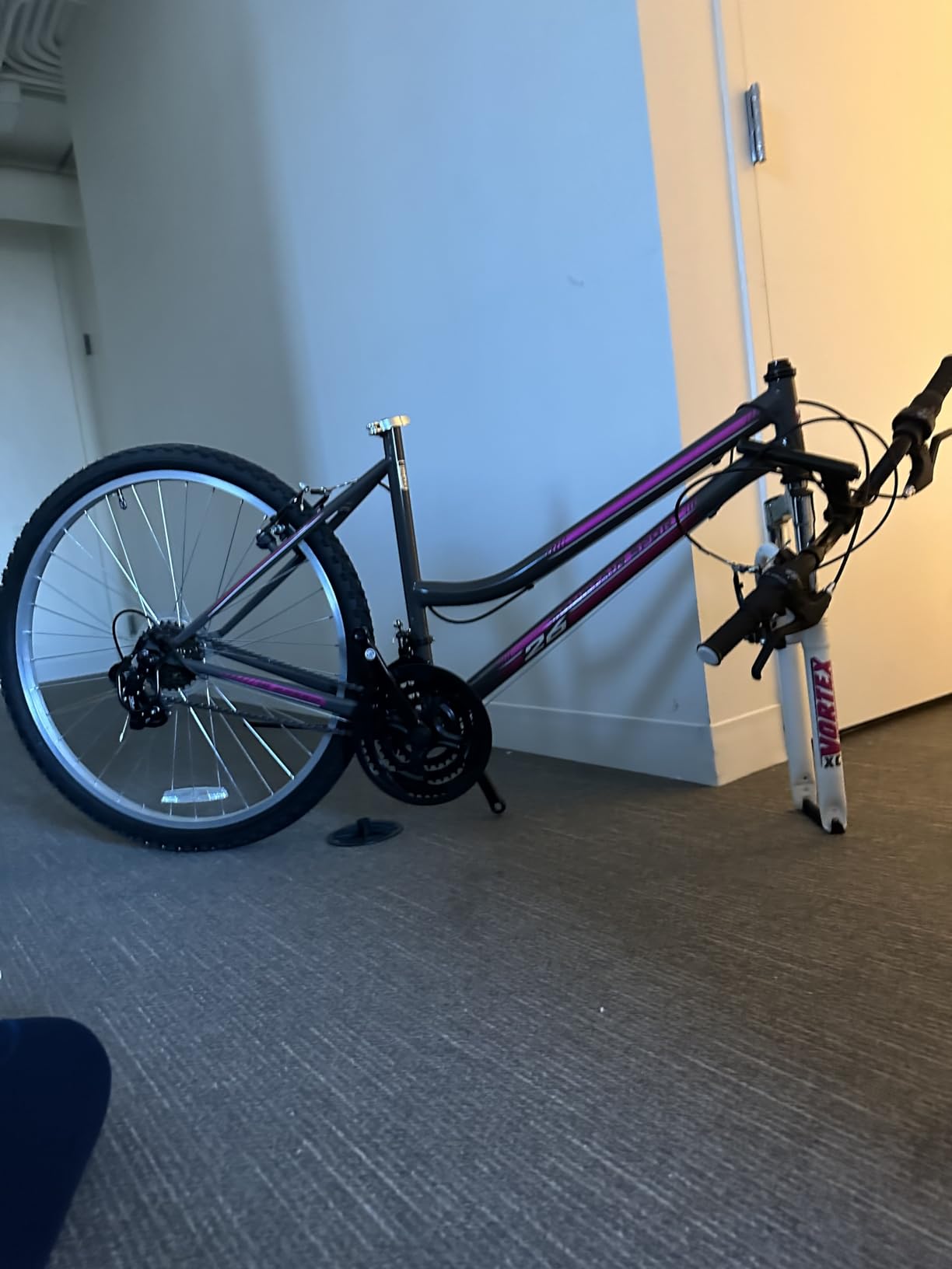 Pacific Mountain Sport Bike, 24 or 26 inch Mountain Bike for Youth and Adults, 18 Speed, Steel Frame, Knobby Tires, Front Suspension Fork, Twist Shifters, Linear Pull Brakes, Youth and Adult Bicycle customer photo 1