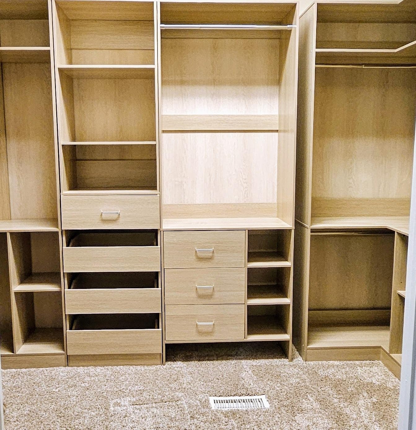 Aheaplus Corner Closet System with Shelves, L Shaped Walk-in Closets, White customer photo 2