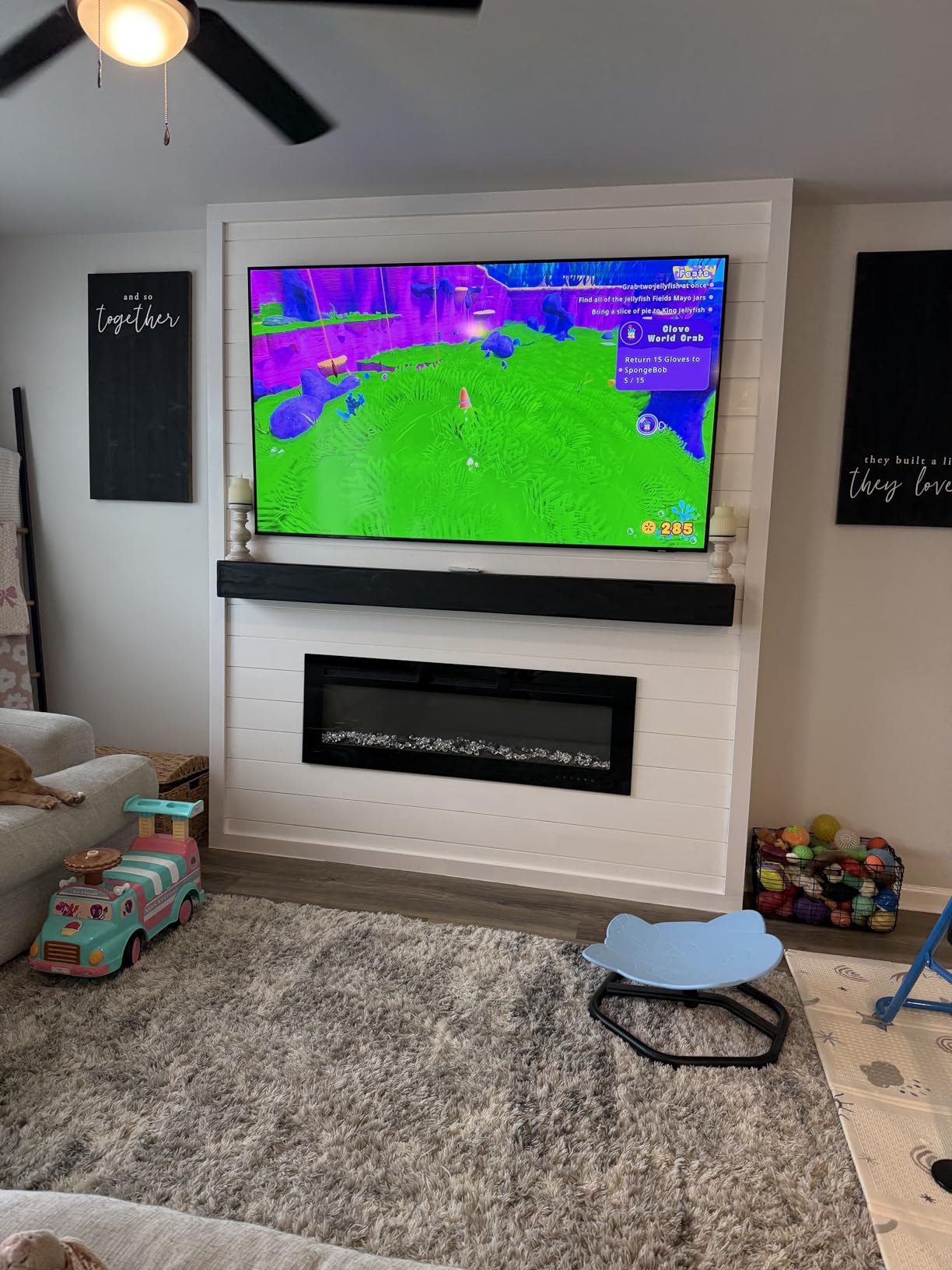 EUHOMY 60 Inch Electric Fireplace Recessed and Wall Mounted customer photo 1