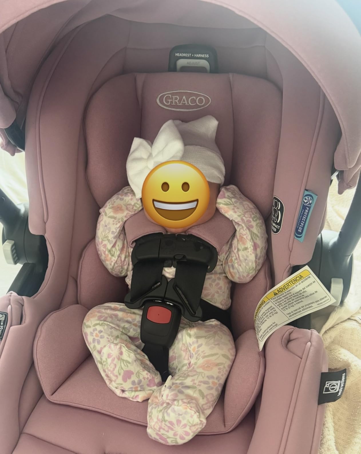 Graco® Gomax Infant Car Seat, Orchid Haze, Lightweight, Reclining Rear Facing Car Seat Installs with or Without a Base customer photo 2