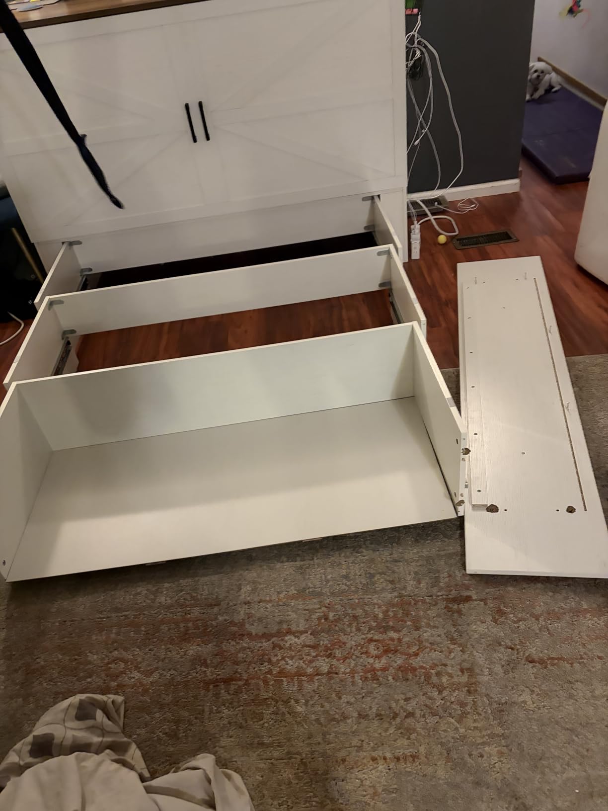 LUXOAK Queen Murphy Cabinet Bed with with Storage & Charging Station customer photo 1