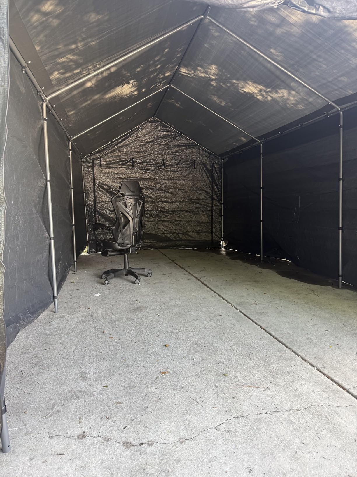 Carport, 10‘ x 20’ Garage Car Canopy w/Removable Sidewall & Doors (Grey) customer photo 2
