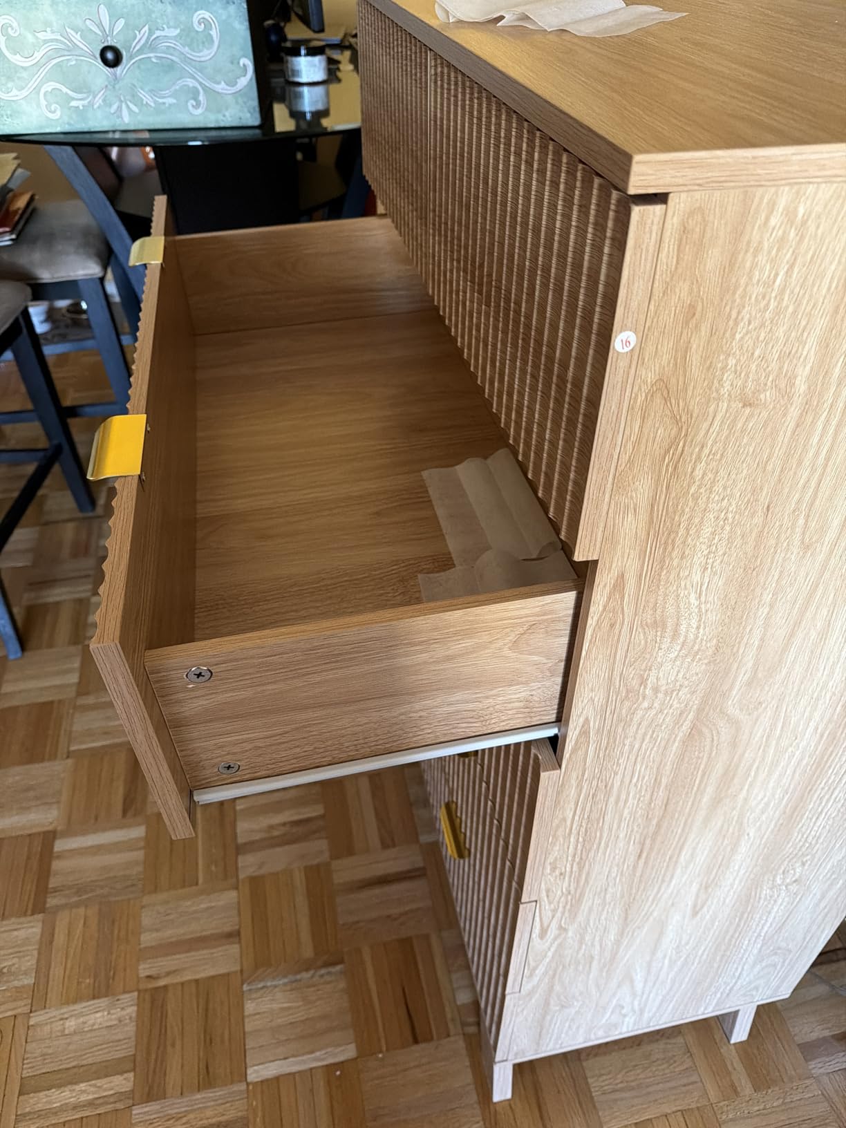 Fluted Dresser for Bedroom with 6 Drawers, 48