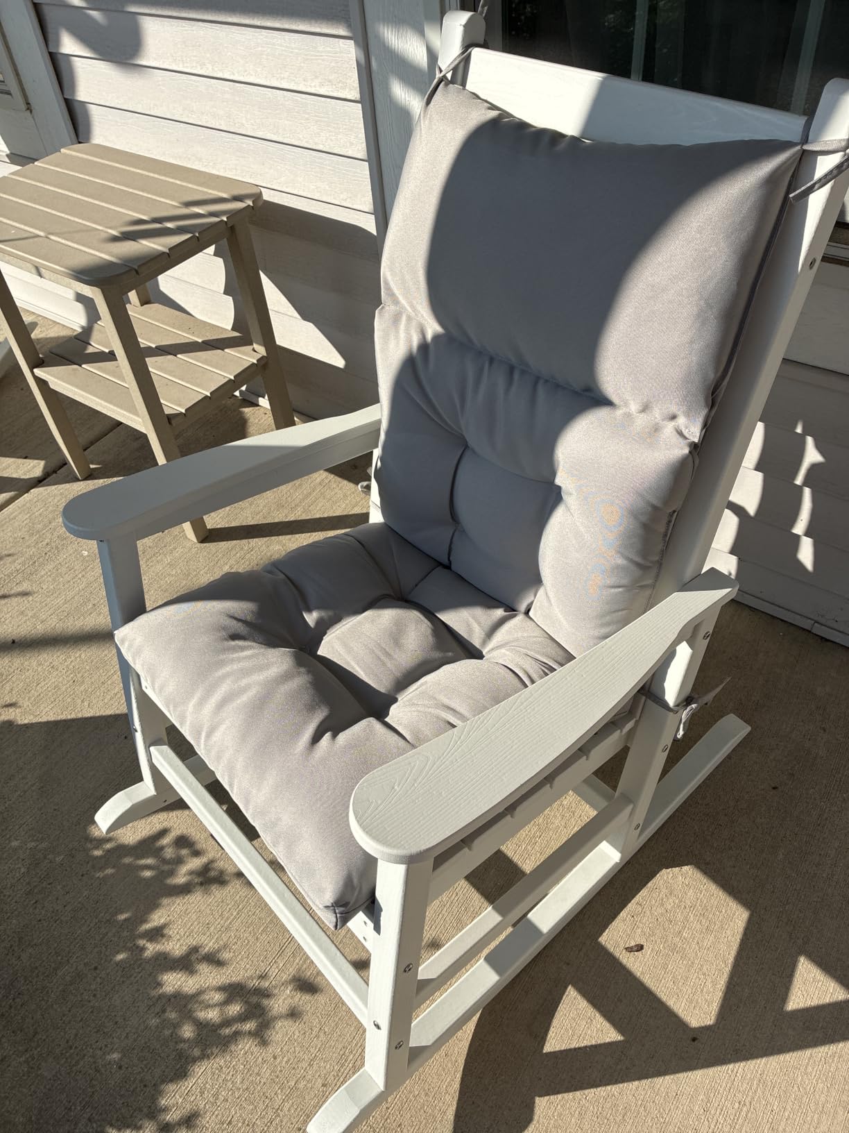 KINGYES Oversized Outdoor Rocking Chair, HDPE Patio Rockers, Gray customer photo 1
