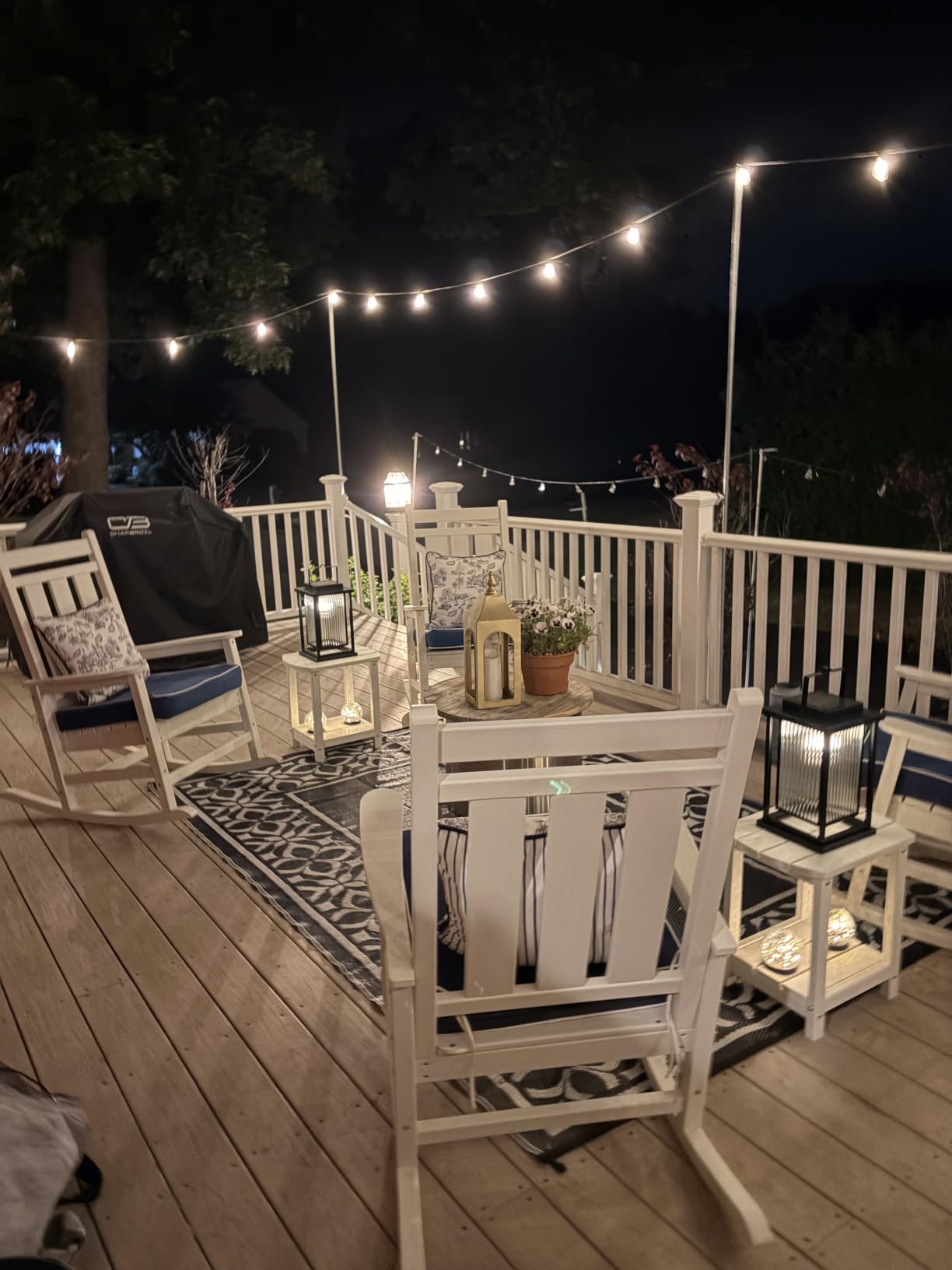 KINGYES Oversized Outdoor Rocking Chair, HDPE Patio Rockers, Gray customer photo 2