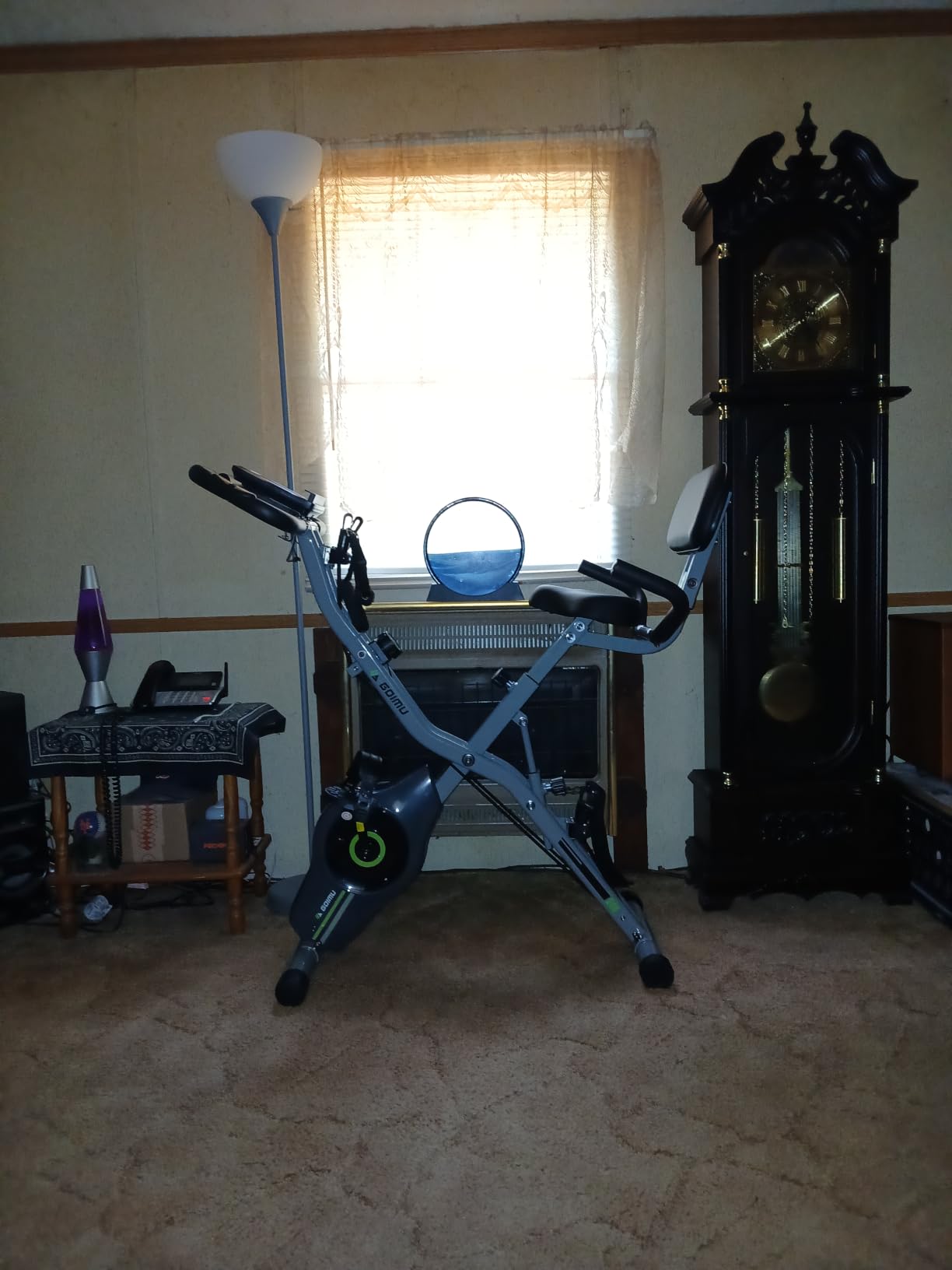 Exercise Bike, 5 in 1 Foldable Stationary Bike for Seniors, 16-Level Adjustable Magnetic Resistance, Indoor Workout Bike with 330LB Capacity, Comfortable Seat Backrest X-bike customer photo 1