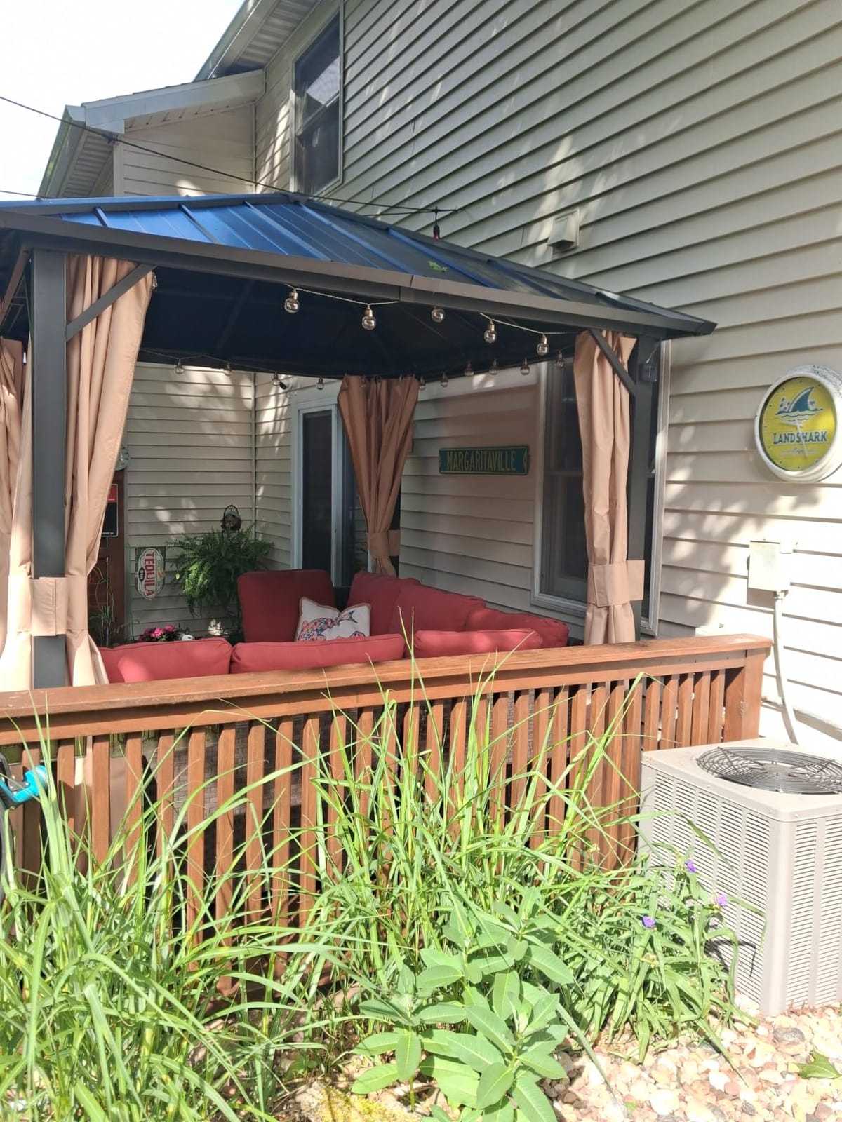 Modern Shade Hardtop Gazebo 10x12 with 4 LED Lights for Backyard, Black | Hard Top Gazebo with Galvanized Steel Double Roof, All-Weather Metal Gazebo with Sturdy Hooks, Mosquito Net for Patio, Garden customer photo 1