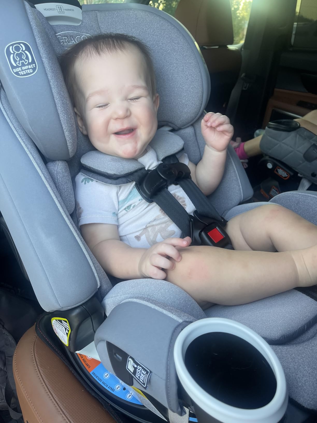 Graco® 4Ever DLX Slim 4-in-1 Infant to Toddler Car Seat, Rear Facing, Forward Facing, to High Back Booster & Backless Booster, Slim Car Seat Saves Space & Grows with Child, Thompson customer photo 2
