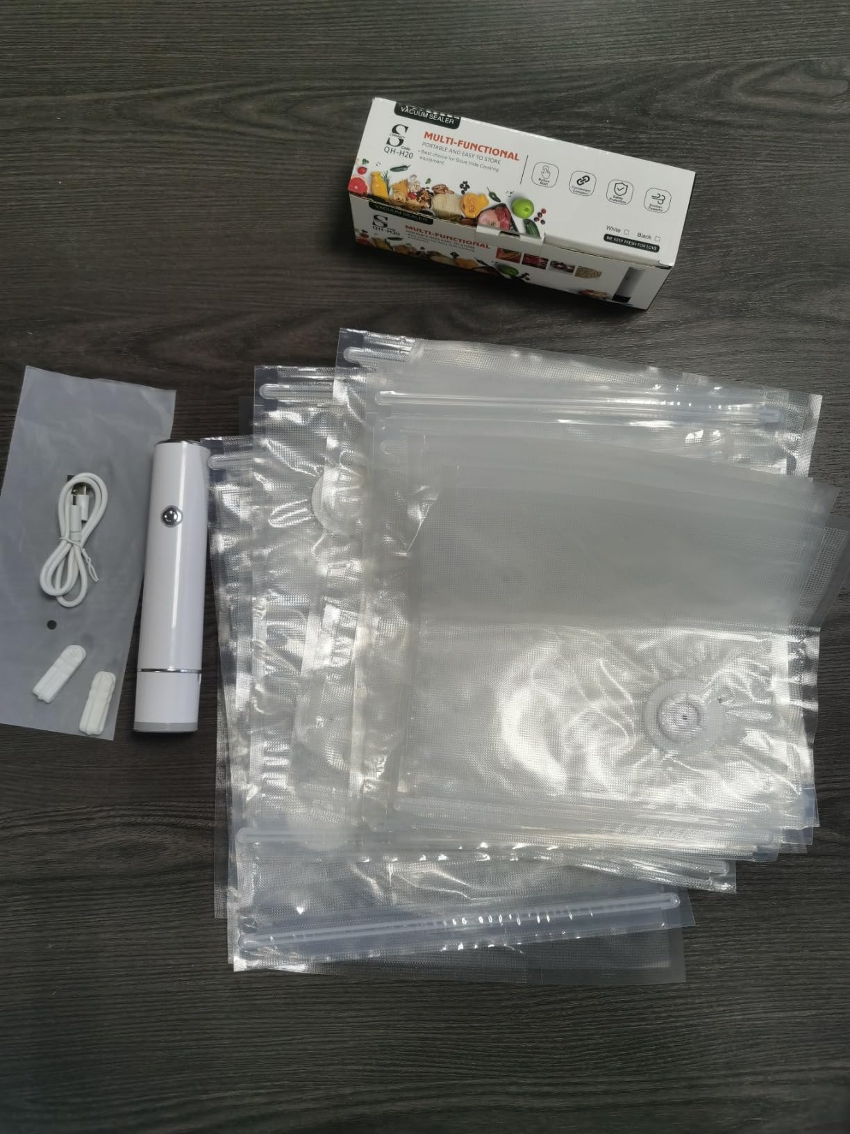 Handheld Vacuum Sealer for Food with 20 Reusable Vacuum Bags customer photo 2