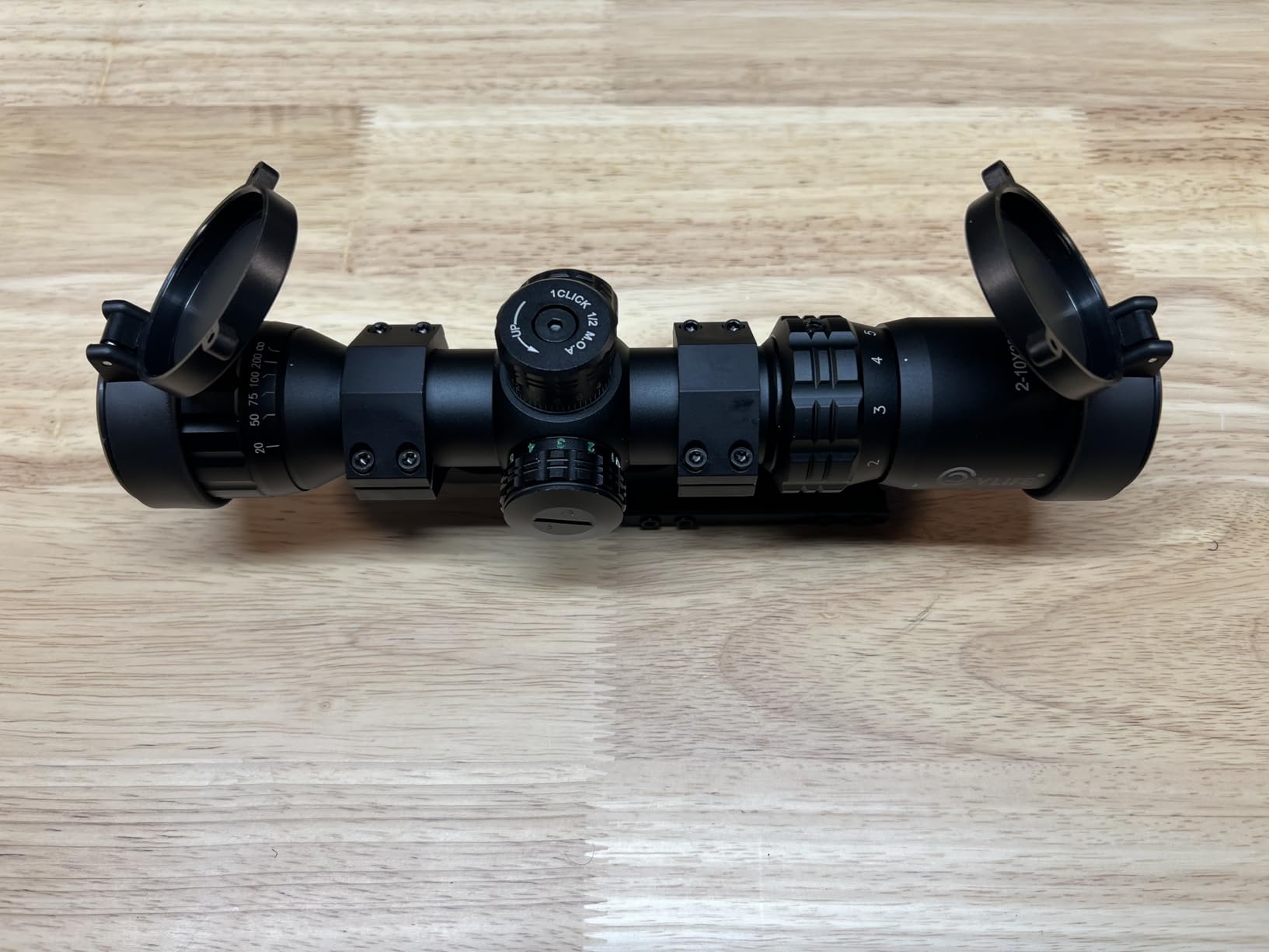 CVLIFE 2-10x32 MPVO AO Rifle Scope with Locking Turret, 5 Levels Red & Green Illumination Reticle, Parallax Adjustment, Second Focal Plane Scopes with 30mm Offset Scope Mount customer photo 1