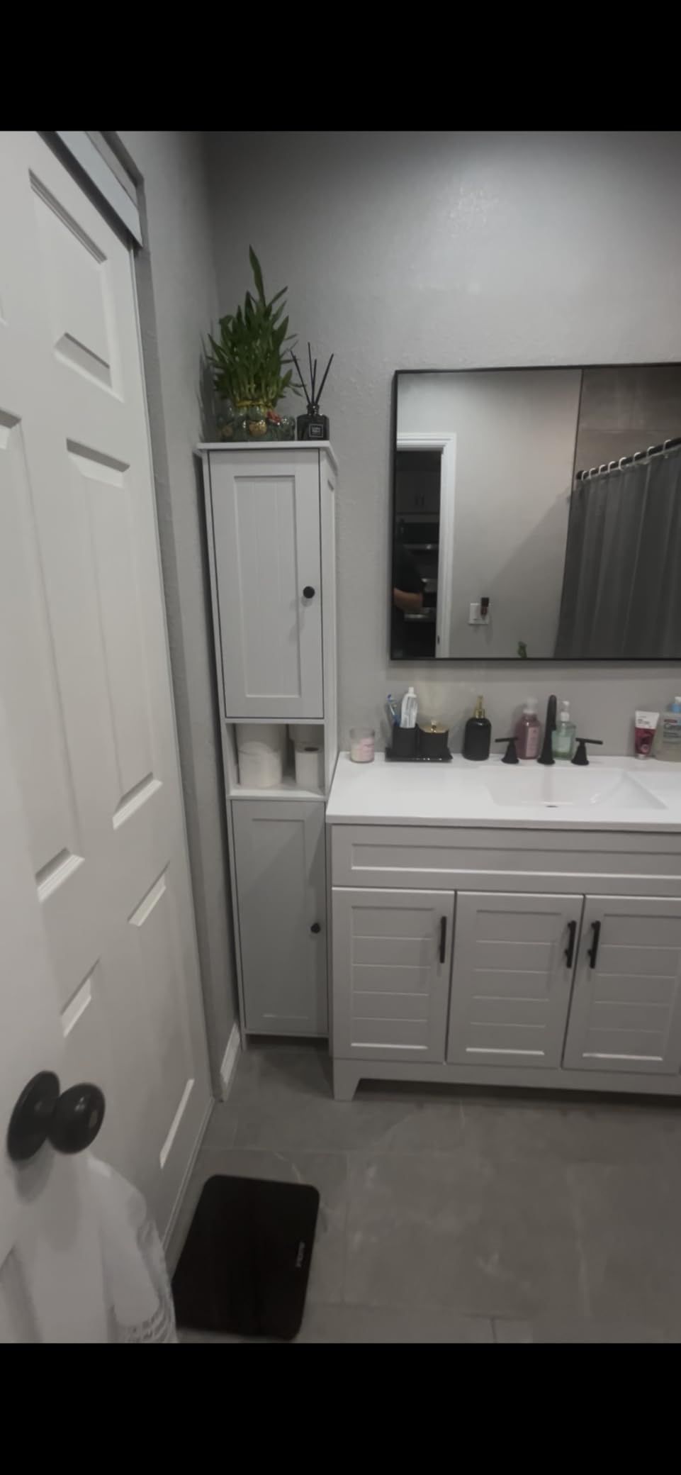 Homleke Tall Bathroom Storage Cabinet with 2 Doors, Slim Bathroom Cabinet customer photo 1