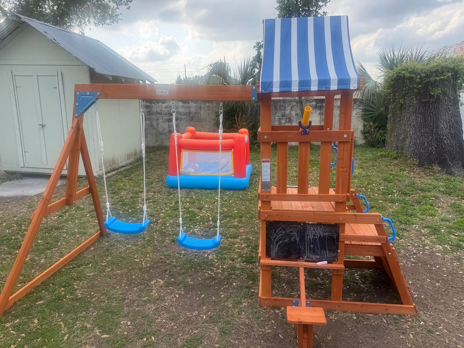 ROBUD Swing Sets for Backyard, Wooden Swing Set customer photo 2