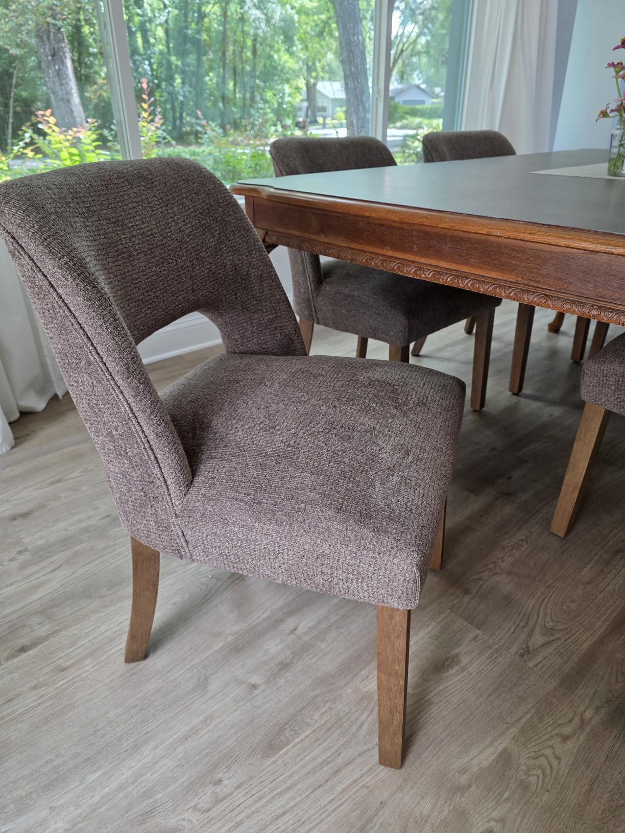 VKNOW Dining Chairs Set of 2, Fabric Dining Chairs, Navy customer photo 2