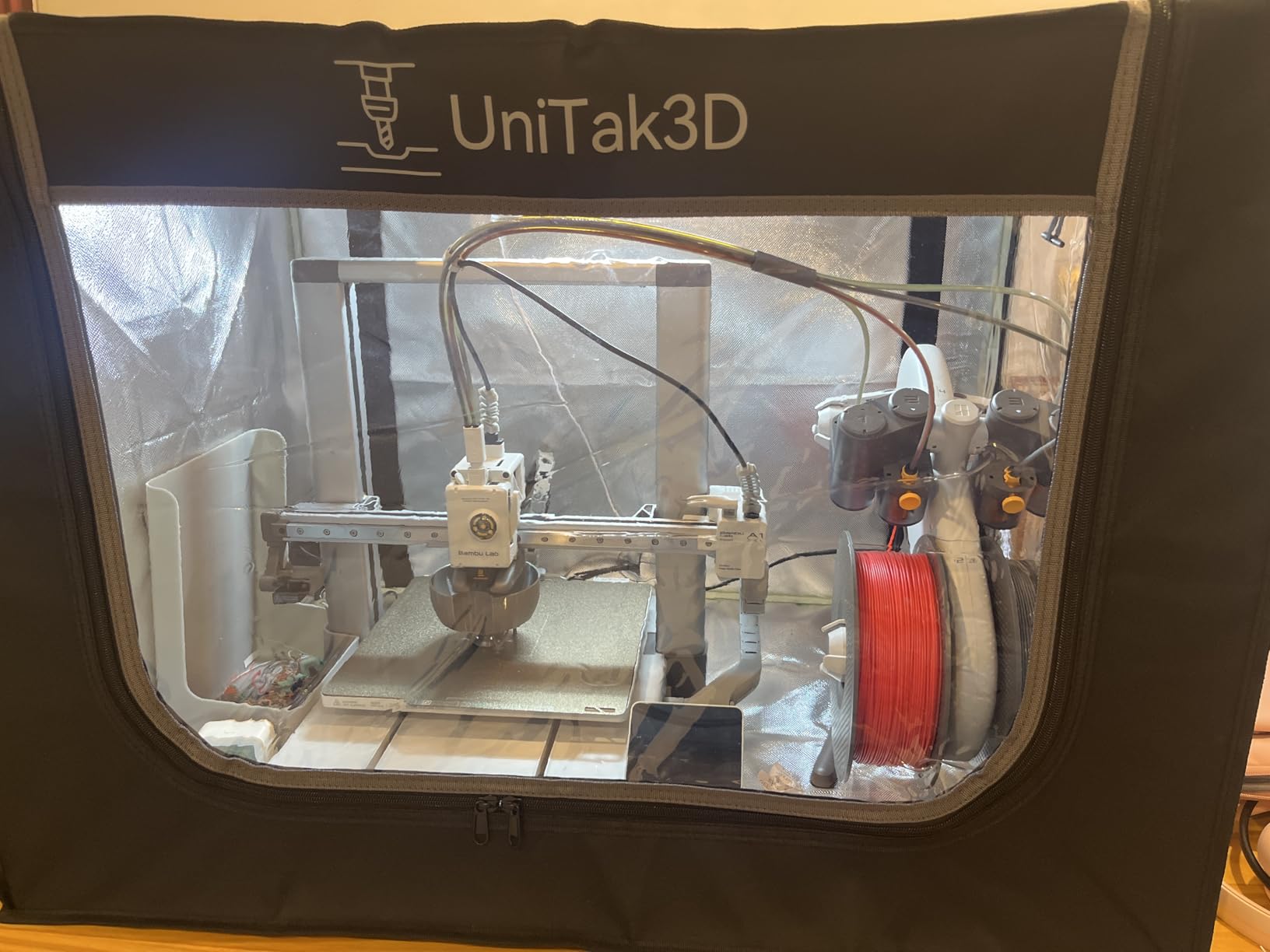 3D Printer Enclosure with Ventilation for Bambu Lab A1 Combo,Large Size Fireproof&Dustproof Enclosure,Noise Reduction,Constant Temperature 3D Printer Cover with LED Lighting System-32.5x23x23inch customer photo 2