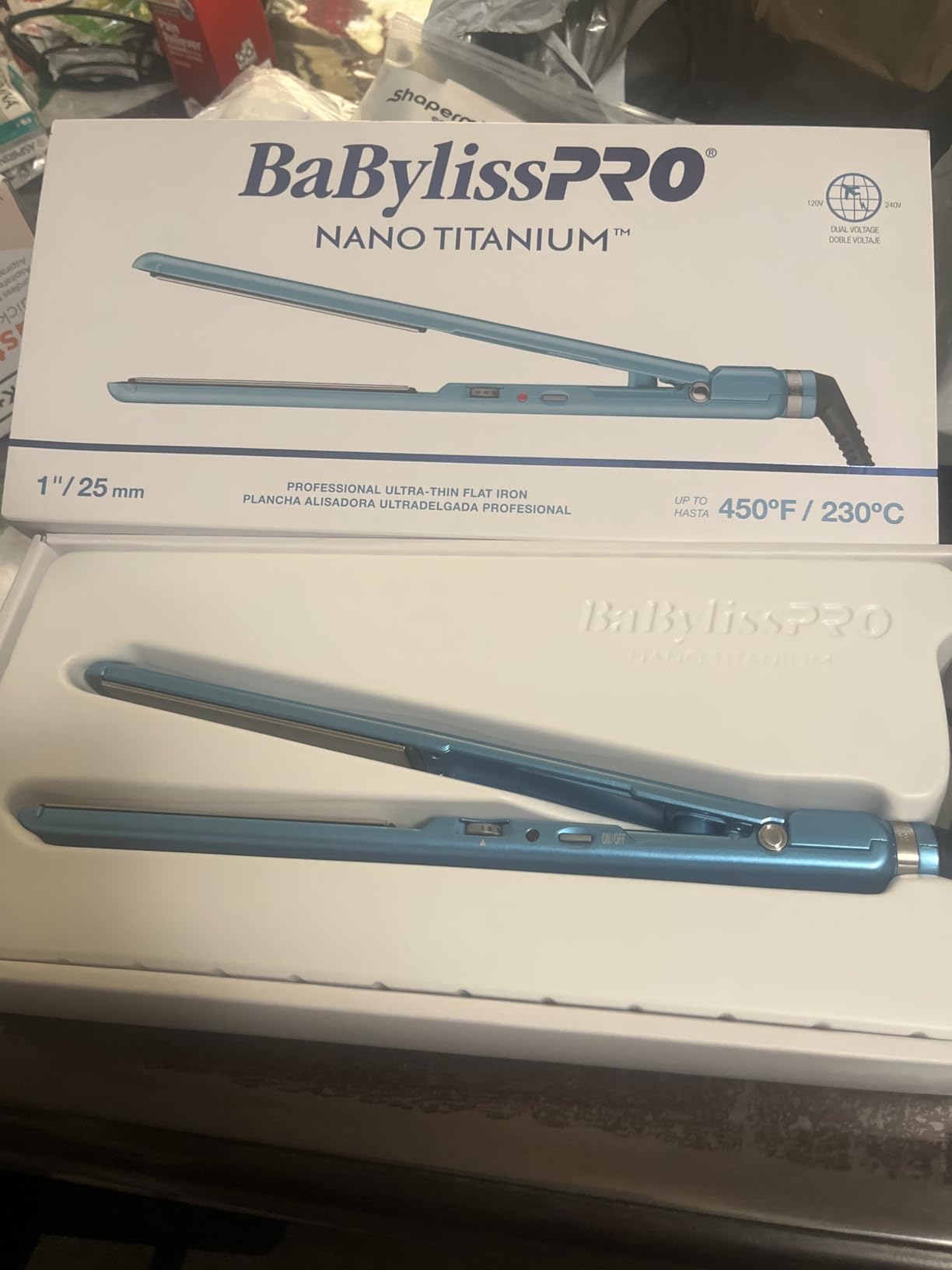 BabylissPRO Nano Titanium Ultra-Thin Hair Straightener, Professional Flat Iron, 5-Inch Extended Plates for Faster Straightening, for All Hair Types customer photo 2
