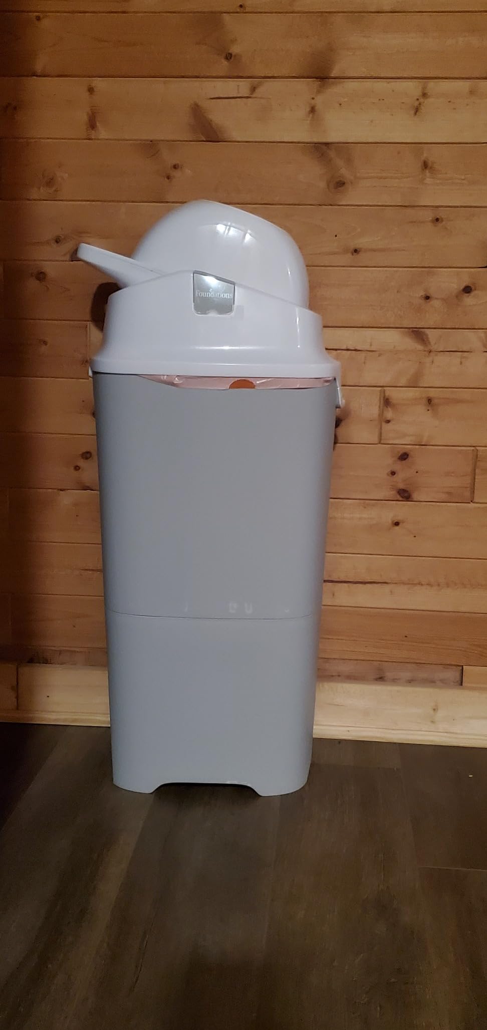 Foundations Tall Diaper Pail with Airtight Lid, White customer photo 1