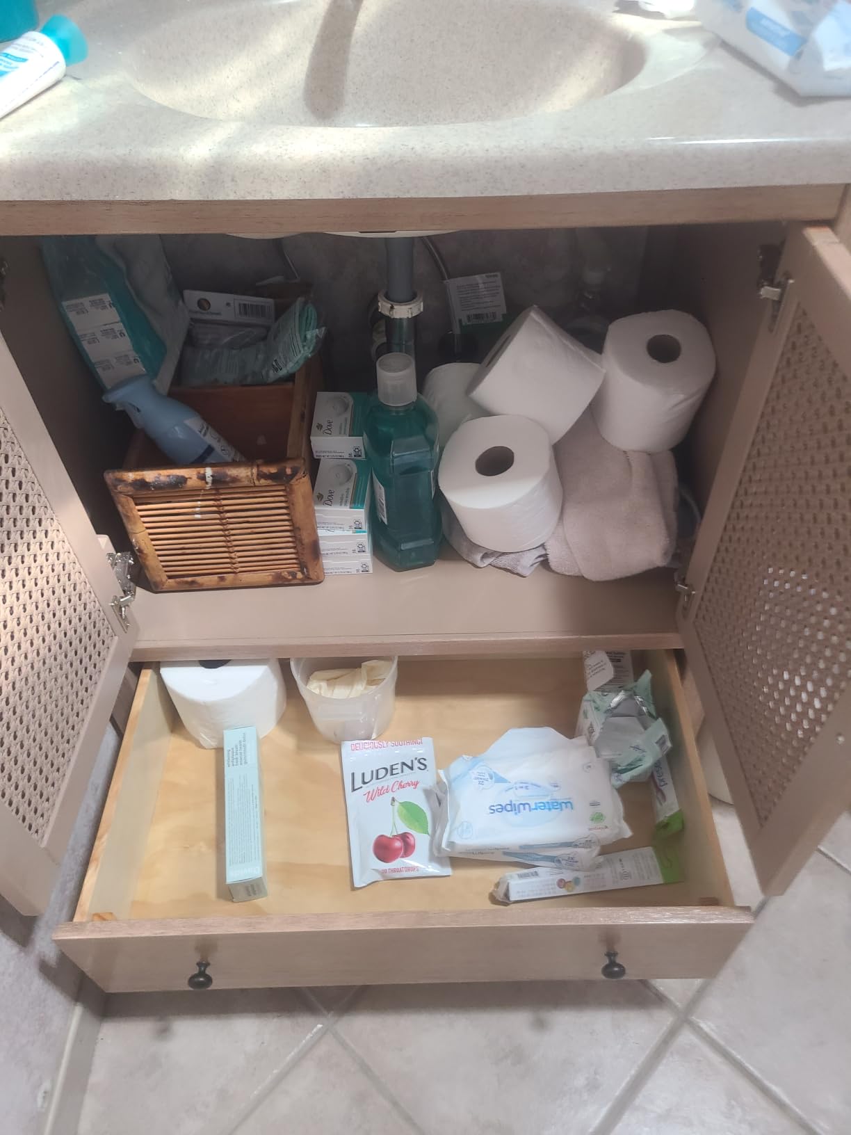 Alaterre Furniture Lucca Bathroom Vanity Cabinet, Natural, 60 Inch customer photo 1