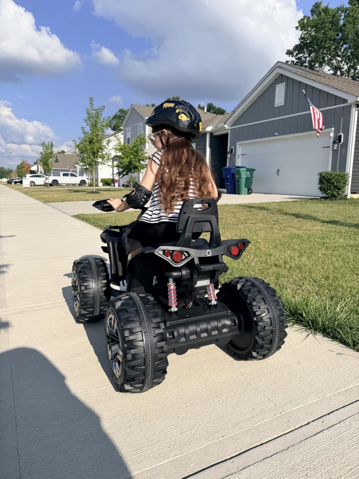 JOYRACER 24V Kids ATV 4 Wheeler, 4x4 Ride On Toys Car w/ 800W Motors, 9AH Battery Powered Car w/Remote Control, Bluetooth, MP3, USB, Spring Suspension, 2-Seater Quad for Boys Girls, Black customer photo 1