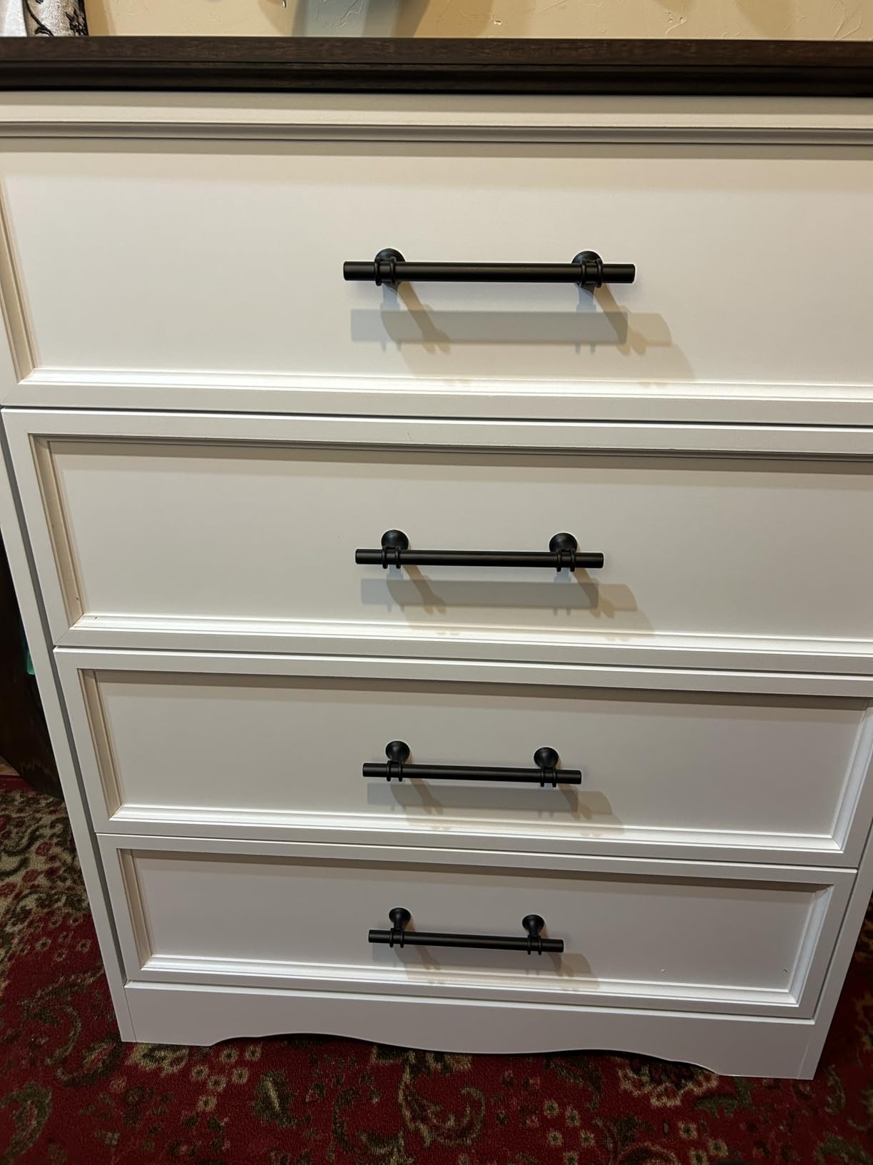 YANSNWO Black 6 Drawer Dresser for Bedroom, 44