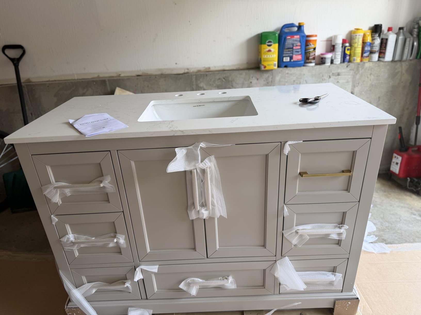 36 Inch Bathroom Vanity with Sink Combo, Greige customer photo 1