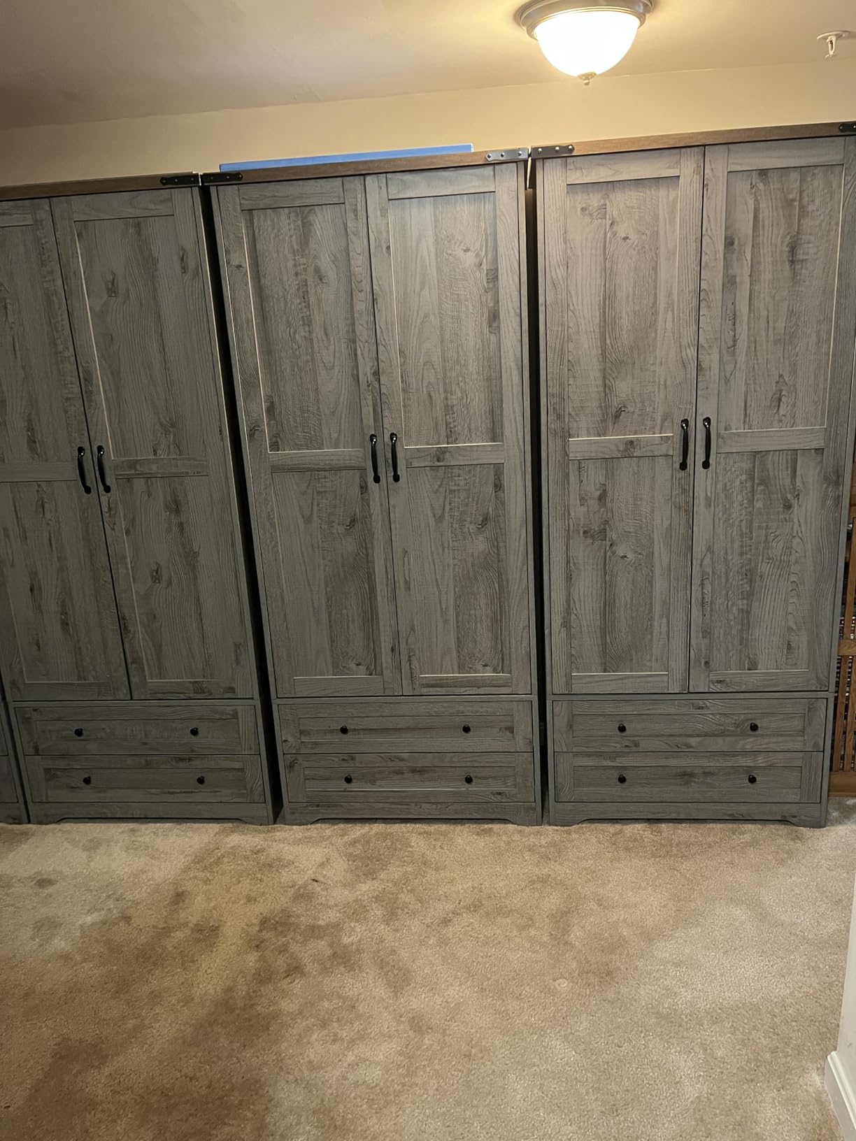 Brafab 2 Doors Wooden Armoire Wardrobe Closet with 2 Drawers, Natural customer photo 2