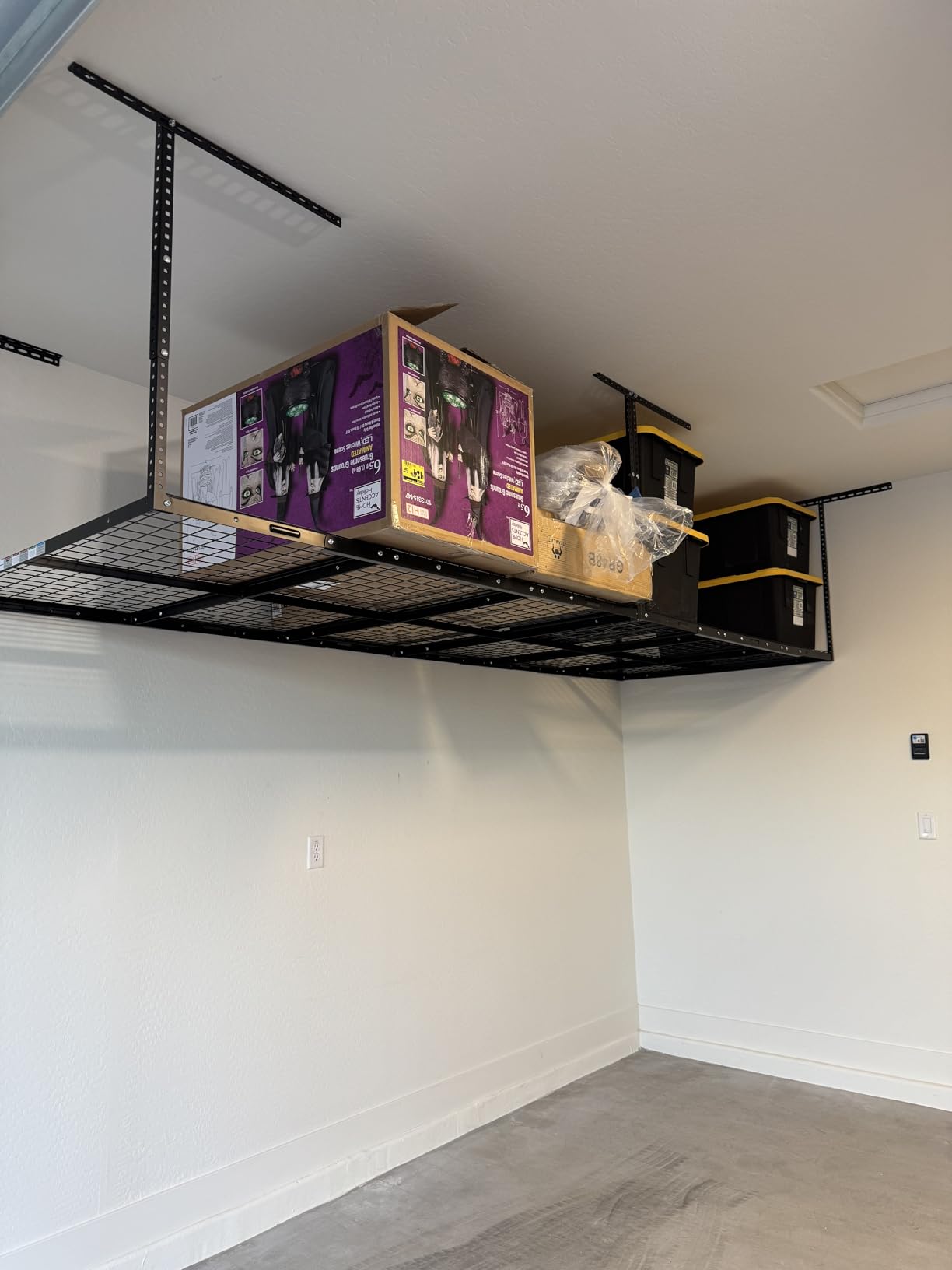 2x8ft Overhead Ceiling Garage Storage Rack, 400LBS Capacity, Black customer photo 1