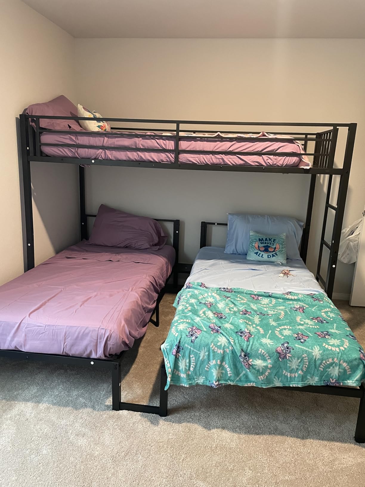 Bellemave Triple Bunk Bed for Kids, Detachable Twin Over Twin Over Twin Metal Bunk Bed with Guardrails, Ladder & Storage, Converts to 3 Separate Twin Beds, Easy to Assemble (3 Bunk Beds for Kids) customer photo 1