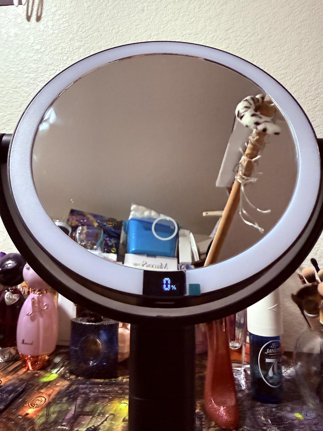 B Beauty Planet Makeup Mirror, Double-Sided Lighted Magnifying Mirror 30X customer photo 2