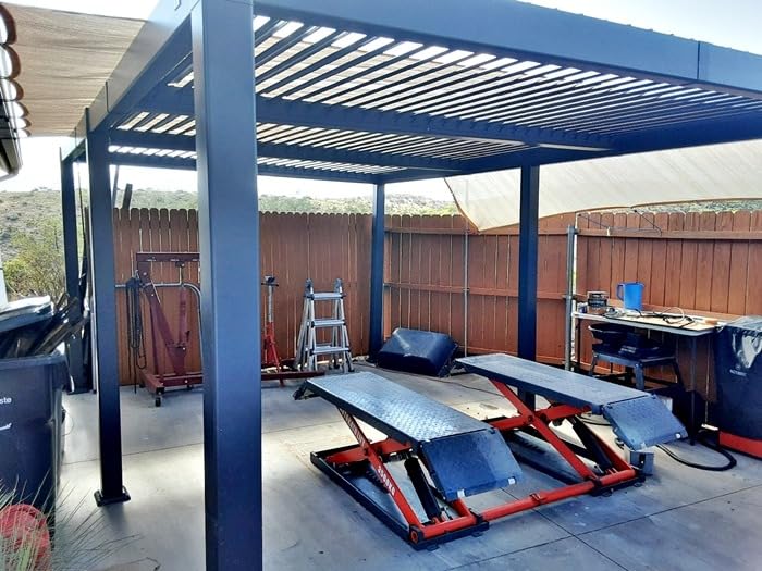 PURPLE LEAF Louvered Pergola 10' x 16' Aluminum Pergola w/Independent Roof customer photo 1