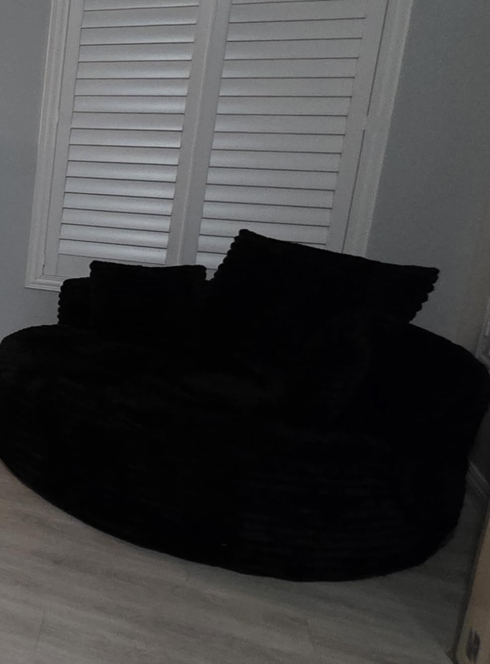 Oversized Round Chaise Longue Chair Indoor, Modern 55-inch Upholstered Corduroy Deep Seat Circle Single Cloud Lounge Floor Sofa Chair for Living Room, Bedroom Apartment, Green customer photo 1