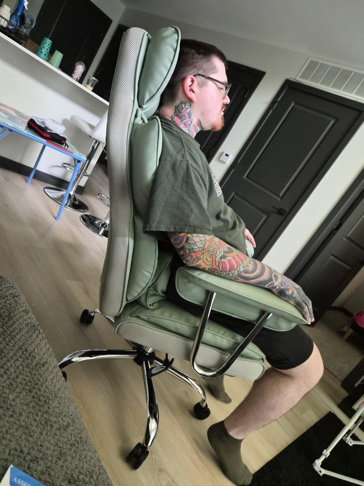 Efomao Big and Tall Fabric Executive Office Chair,Grey customer photo 1