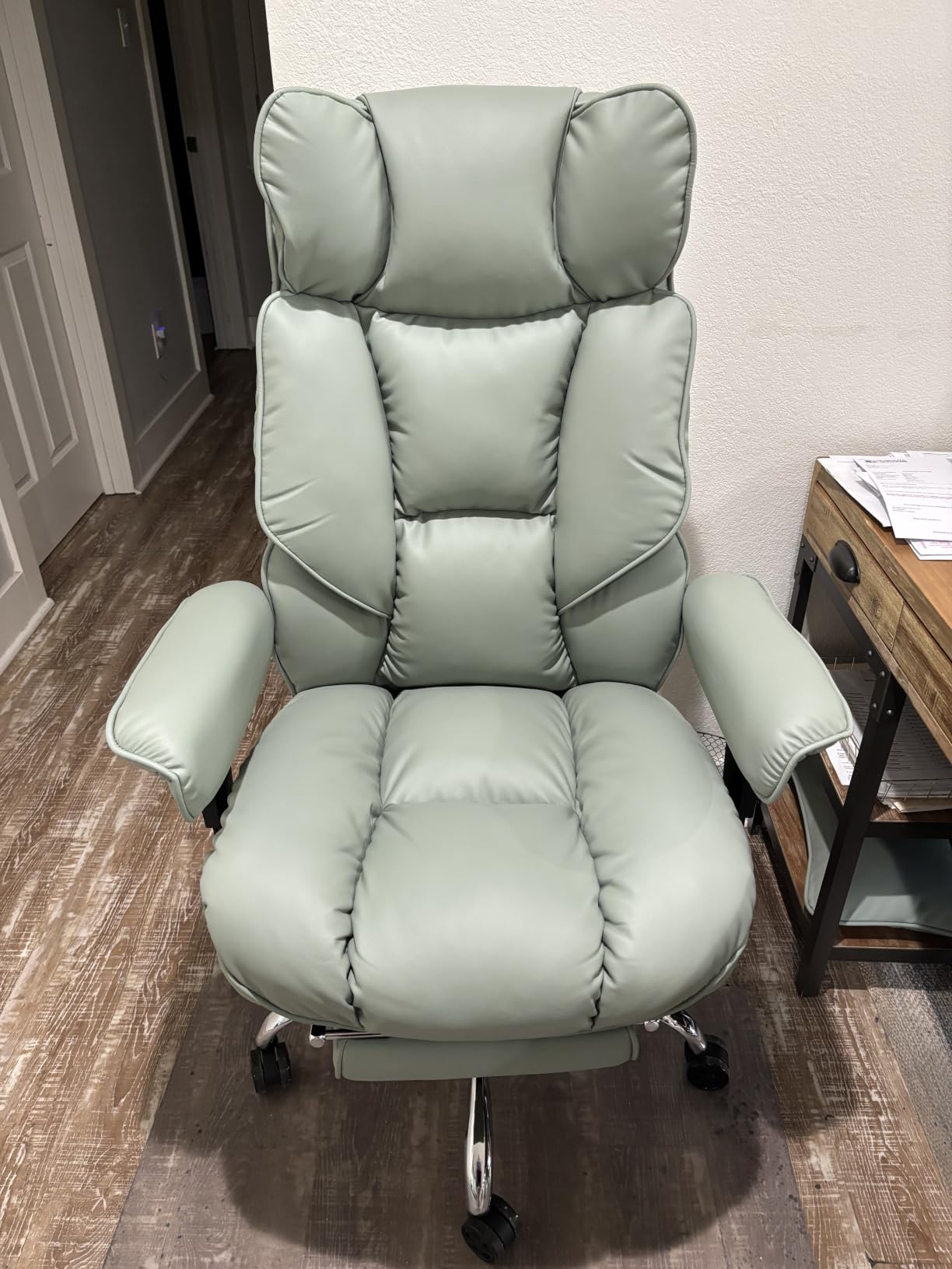 Efomao Big and Tall Fabric Executive Office Chair,Grey customer photo 2