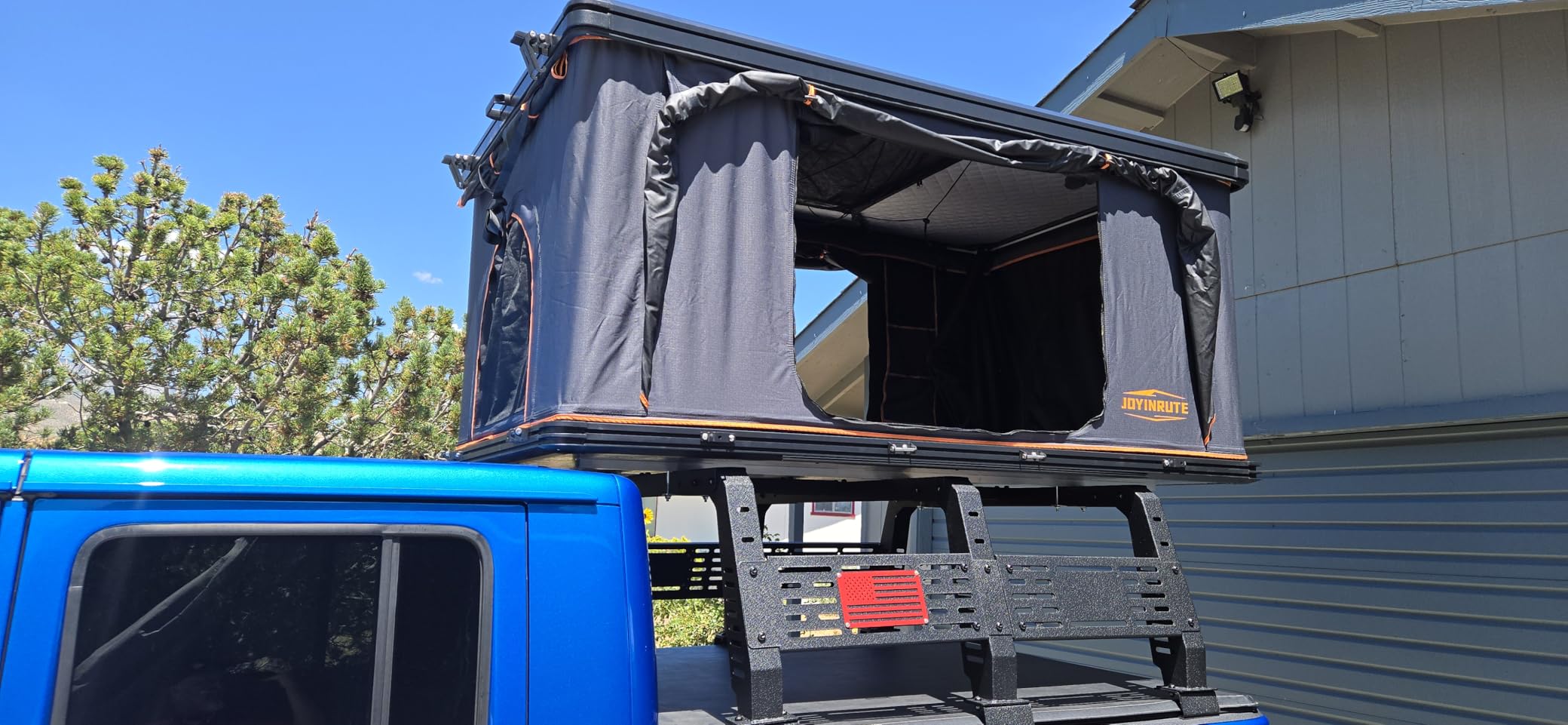 Aluminum Rooftop Tent Hard Shell,Pop Up Roof Tent Hardshell | 2-layer mat,LED light strip,2 Person Car Roof Top Tent Camping for Jeep Truck SUV Trailer customer photo 1