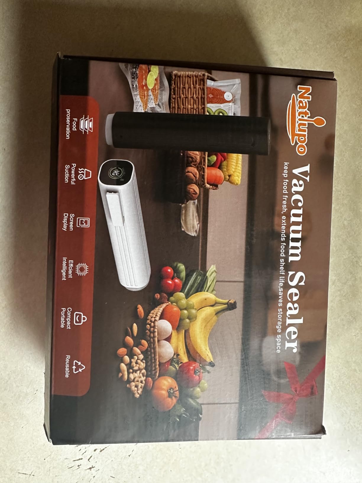 Compact Vacuum Sealer for Food (Vacuum Sealer Machine + 30 Reusable Vacuum Bags) Powerful Handheld Vacuum Sealer Machine, Featuring LED Pressure Display, Portable Food Sealer customer photo 2