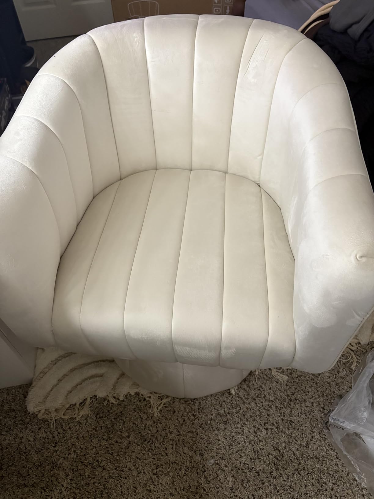 YSICK Swivel Accent Chair,360°Swivel Barrel Chairs, Mid-Century Chair with Wide Upholstered, Modern Velvet Fabric, Round Armchair for Living Room, Lounge, Bedroom customer photo 1
