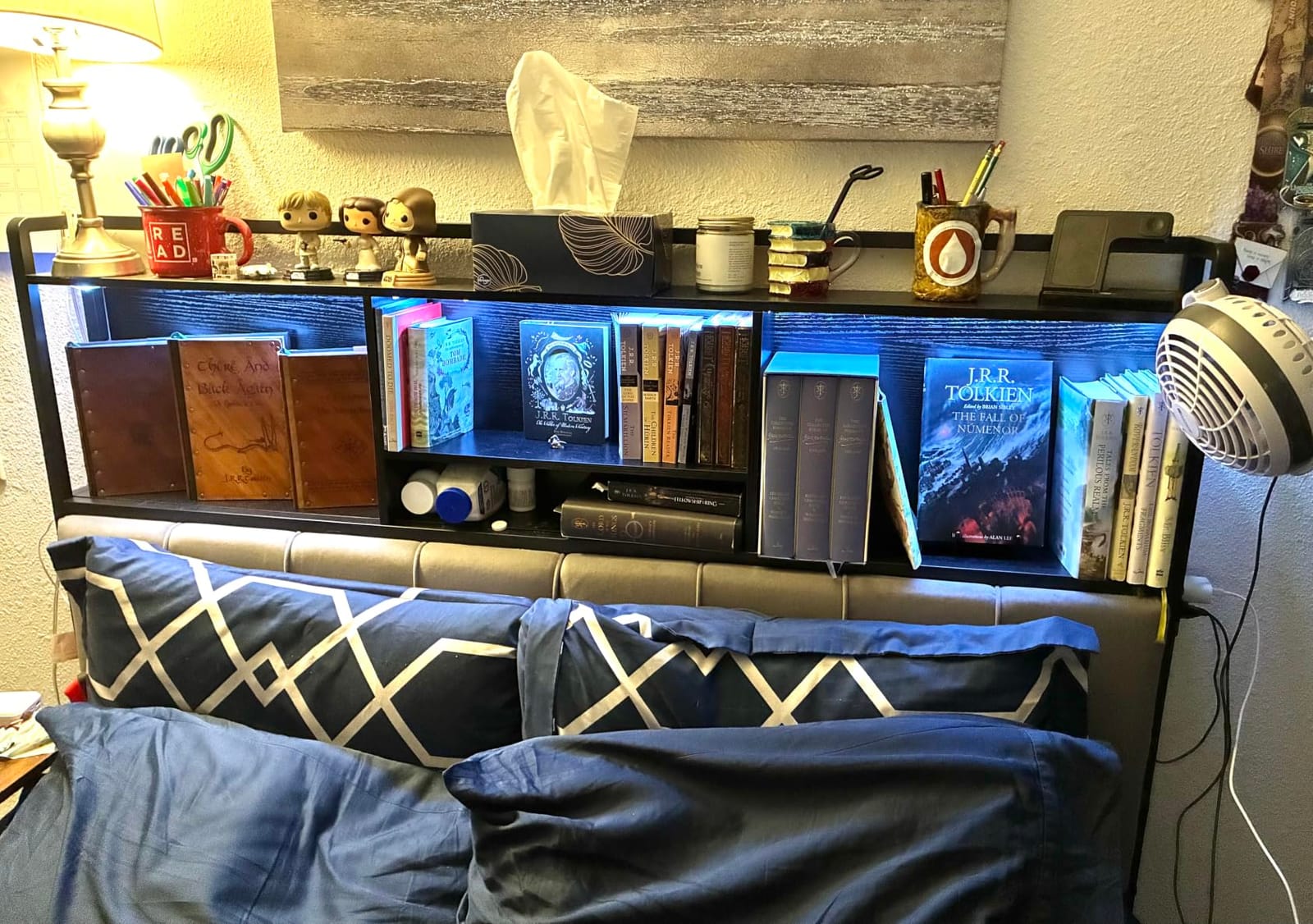 Hzuaneri Headboard with 3-Tier Storage Shelves, Queen Size customer photo 2