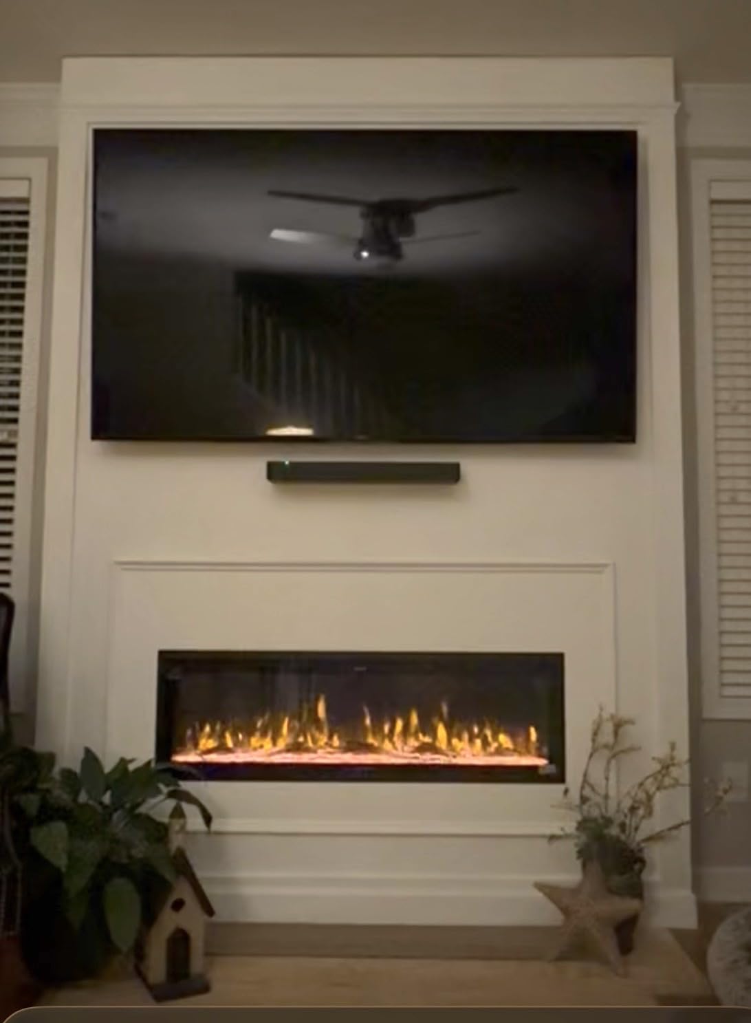 Westinghouse 50 Inch Electric Fireplace Heater, Compatible with Alexa & Google Home, Wall Mount or in-Wall Recessed Fireplace Insert, 24 Hour Timer, Color Changing Flames, 750W/1500W Indoor Heater customer photo 1