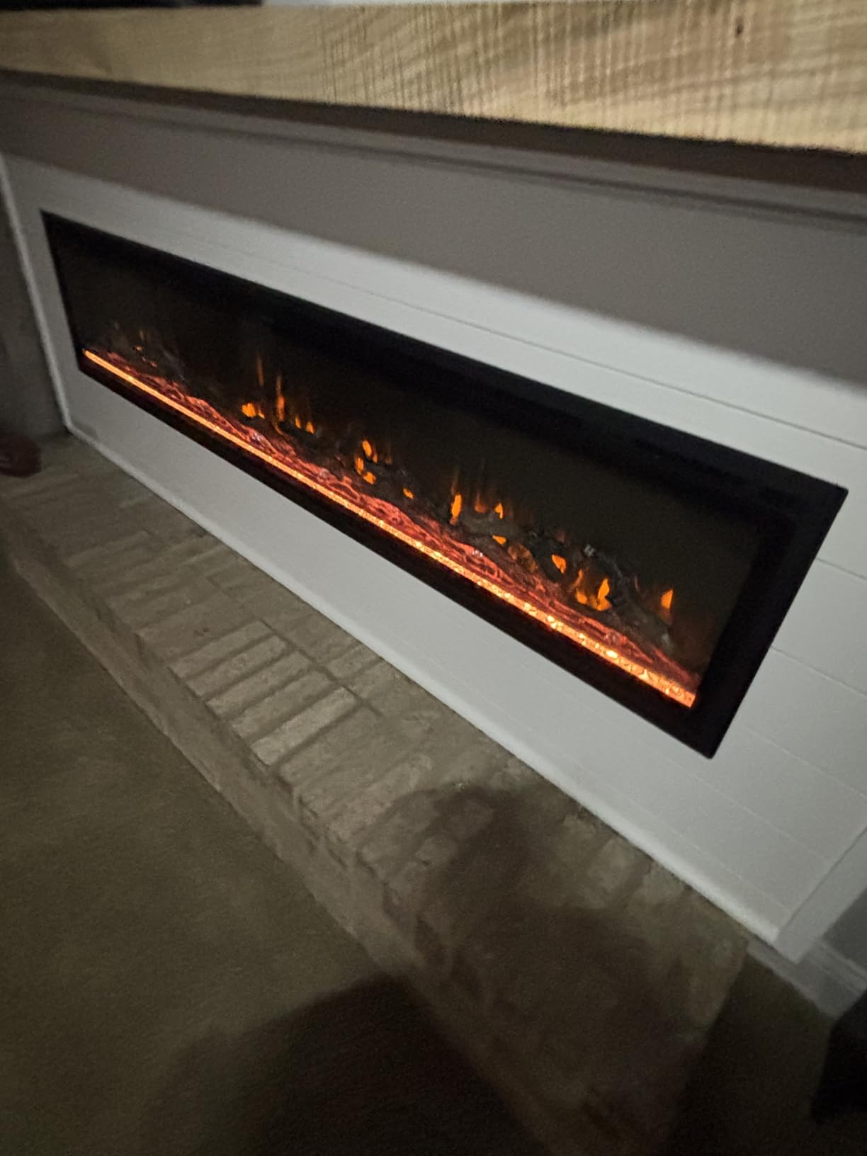 Westinghouse 60 Inch Electric Fireplace Heater, Compatible with Alexa & Google Home, Wall Mount or in-Wall Recessed Fireplace Insert, 24 Hour Timer, Color Changing Flames, 750W/1500W Indoor Heater customer photo 1
