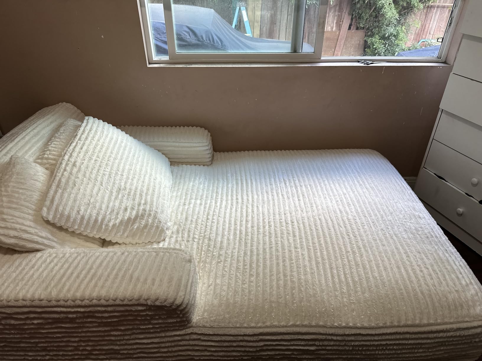 HANXIN Couch Chaise Lounge Chair Indoor, Boneless Sleeper Sofa Bed, Beige customer photo 2