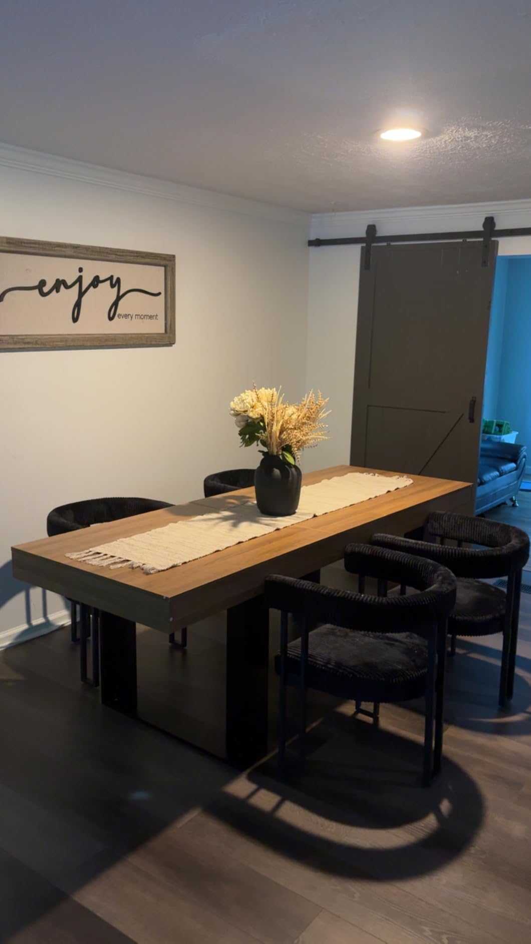 71-87 Inch Extendable Dining Room Table, Rustic Wooden Kitchen Table 6-10 customer photo 1