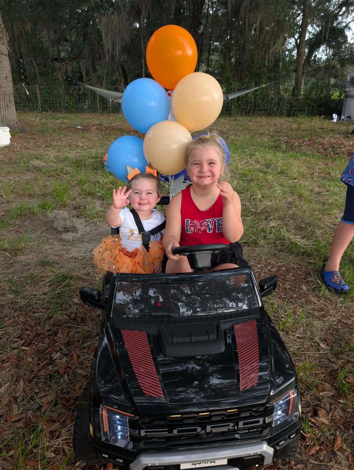 First Ride On 24V Ride on Toys for Big Kids, Licensed Ford F-150 Raptor 2 Seater Ride on Car w/Remote Control, Electric Car w/Power Pedal & Durable Wheels, LED Lights, Music, Metal Suspension (Black) customer photo 1