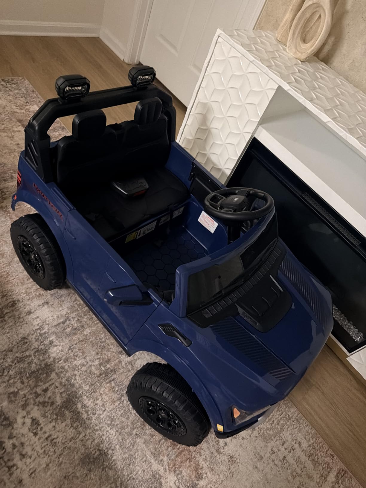 First Ride On 24V Ride on Toys for Big Kids, Licensed Ford F-150 Raptor 2 Seater Ride on Car w/Remote Control, Electric Car w/Power Pedal & Durable Wheels, LED Lights, Music, Metal Suspension (Black) customer photo 2