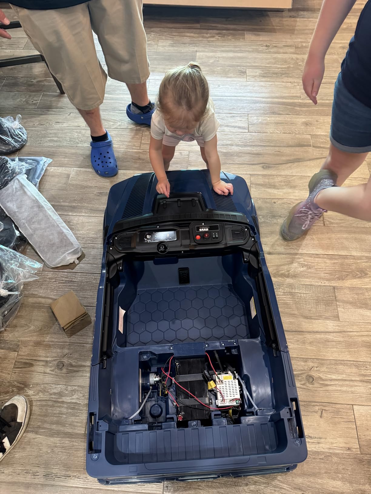 First Ride On 24V Kids Ride On Truck, Licensed Ford F-150 Raptor 2 Seater Electric Car w/Remote Control, Kids Ride On Car Toys w/LED Lights, Bluetooth, Music, Truck Bed Storage, Soft Start (White) customer photo 2