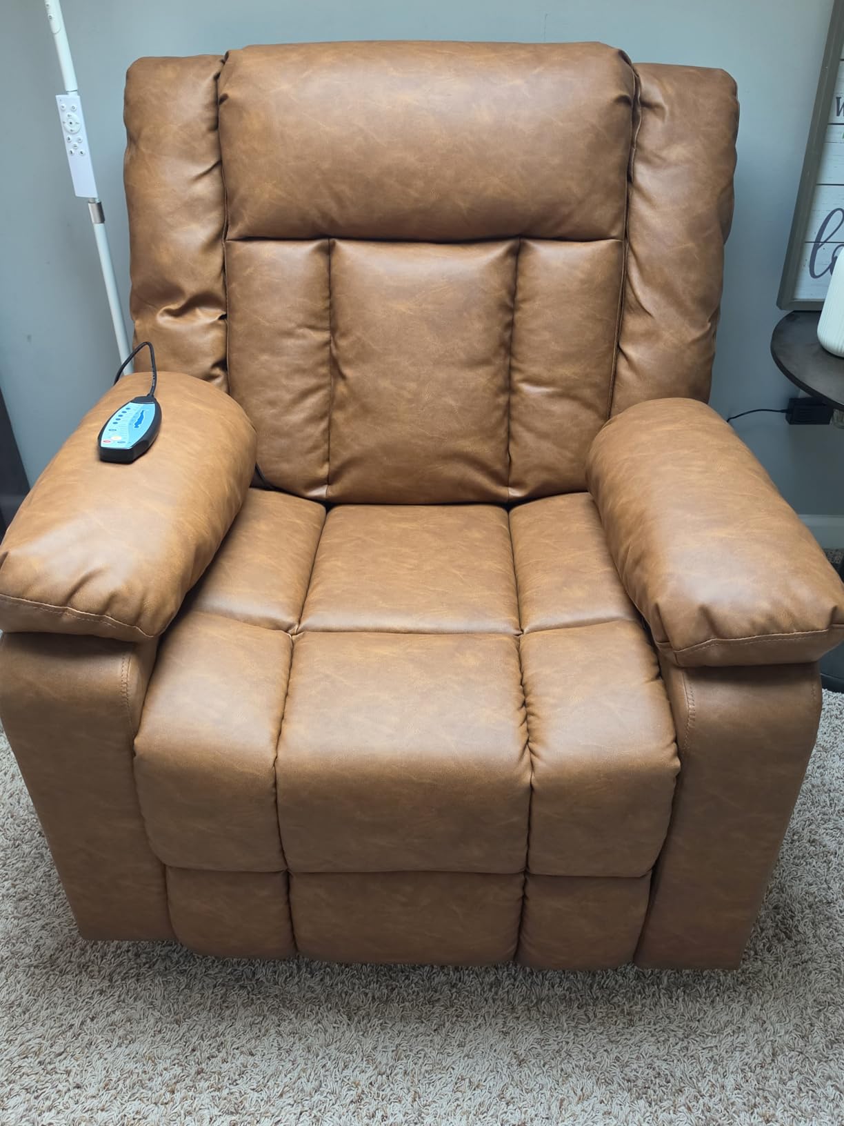 Korser Rocker Recliner, Glider Recliner Chairs for Adults, 360° Swivel Rocking Chair with Massage and Heating, Nursery Chair with Storage and USB Charging, Ivory White, Swivel Rocker Recliner customer photo 1