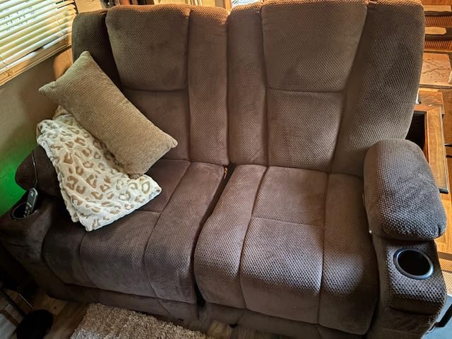 MCombo 57 in Power Reclining Loveseat with Storage Console 6034M1 (Brown) customer photo 1