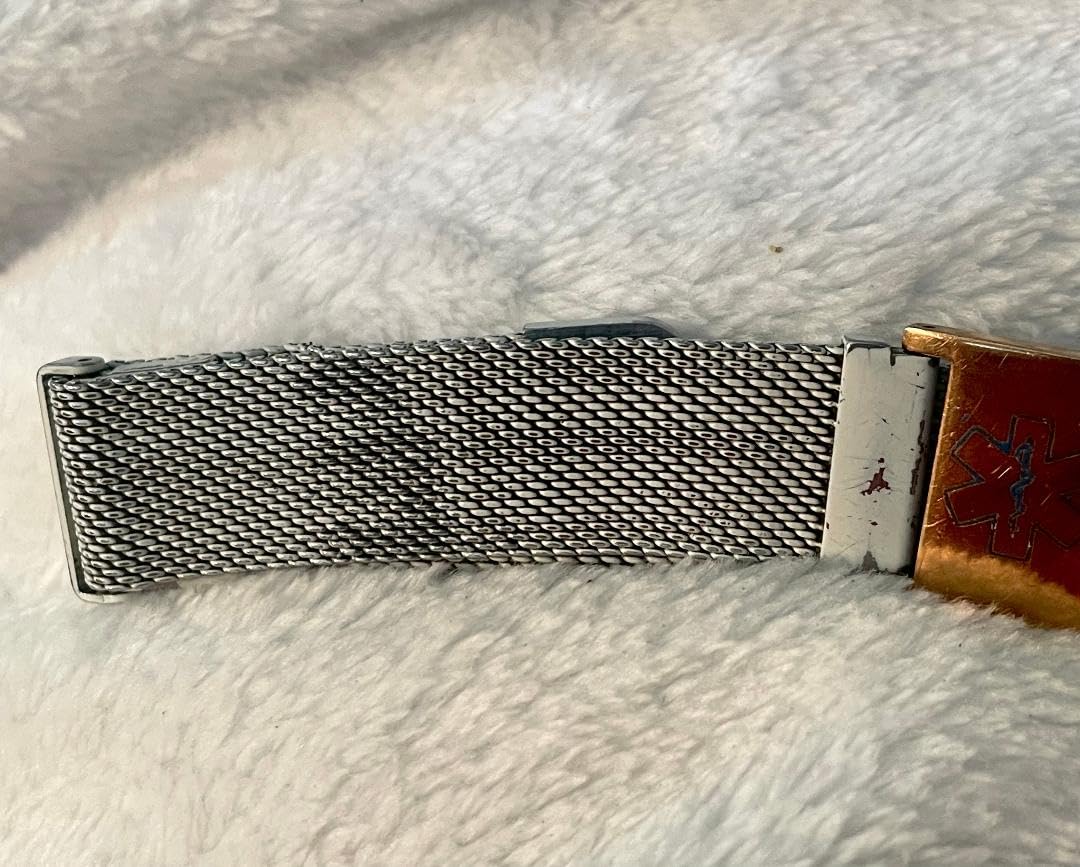 VNOX Medical Alert Id Bracelet for Men Women, Custom Engraving Adjustable Stainless Steel Customizable Mesh Emergency Survival Medic Bracelets Wristband Loop Band with Replacement Tag customer photo 1