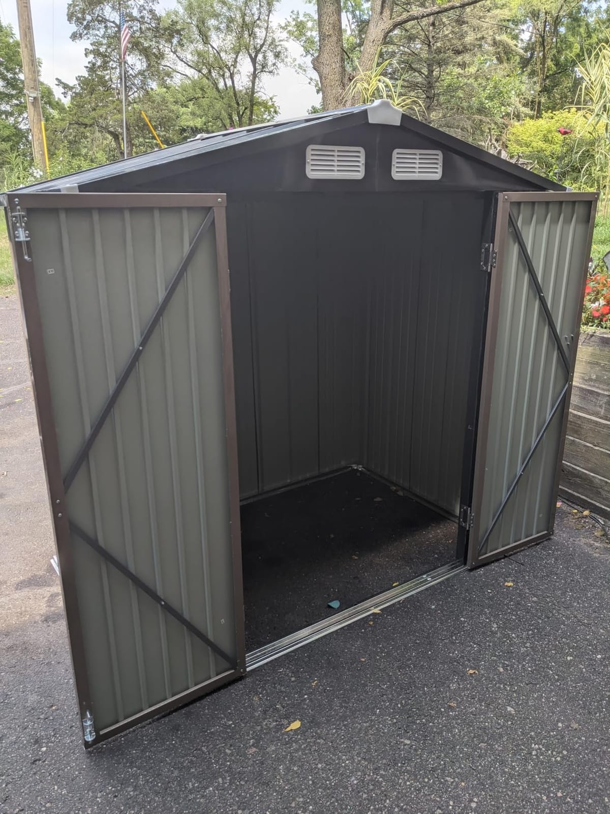 Aoxun 6x4 FT Outdoor Storage Shed, Brown customer photo 1